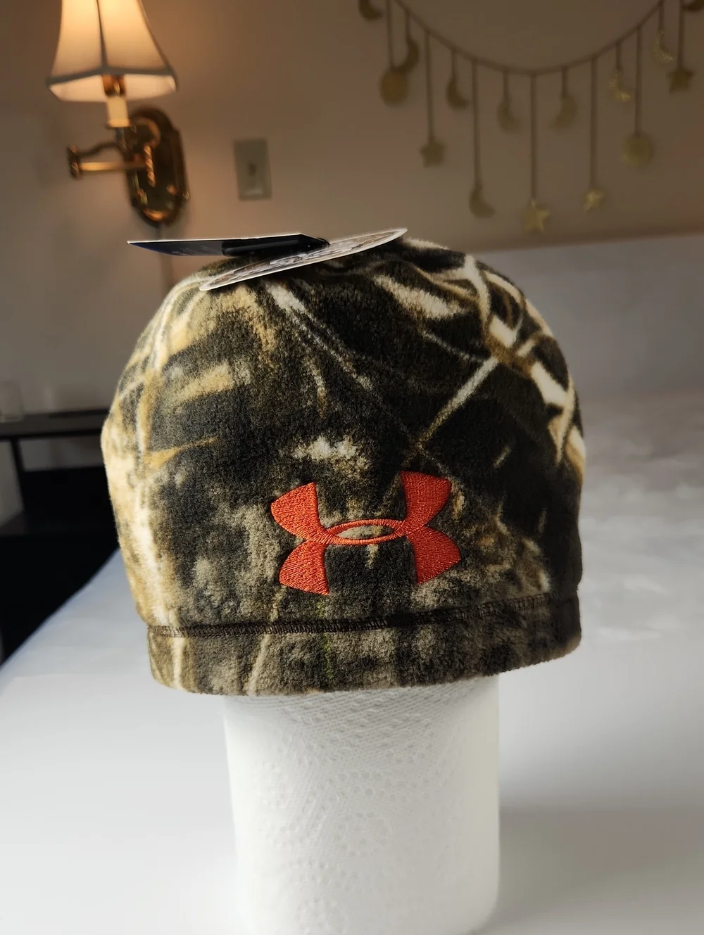 New Under Armour Camo Beanie with Orange Logo